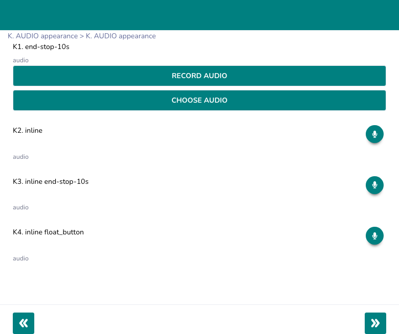 AUDIO question type appearance variants