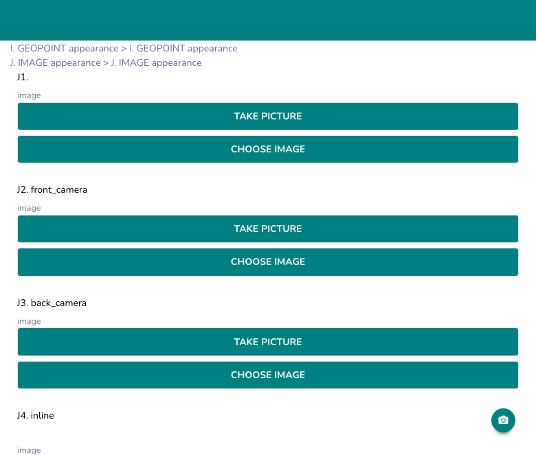 IMAGE question type — default, front_camera, back_camera, inline variants