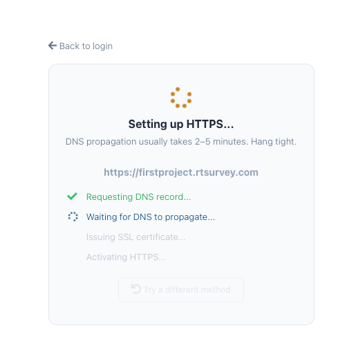 Setting up HTTPS progress